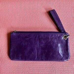 Hobo purple leather wristlet/clutch
